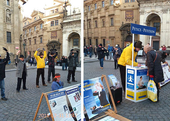 Image for article Czech Republic: Raising Awareness of the Chinese Regime's Persecution of Falun Gong On New Year's Eve